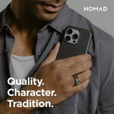 Kép 9/9 - Nomad Modern Leather Horween iPhone 16 Pro Max case Black