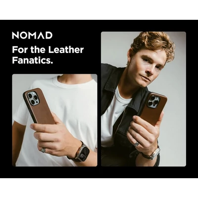 Kép 7/9 - Nomad Modern Leather Horween iPhone 16 Pro Max case Rustic Brown