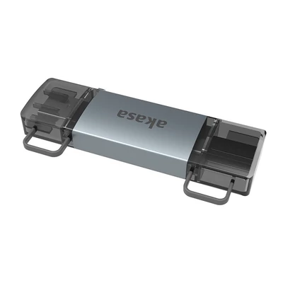 Kép 4/5 - Akasa 2-In-1 USB 3.2 OTG Dual Card Reader Grey