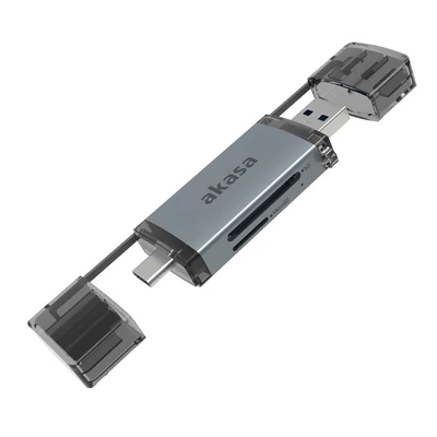 Kép 5/5 - Akasa 2-In-1 USB 3.2 OTG Dual Card Reader Grey