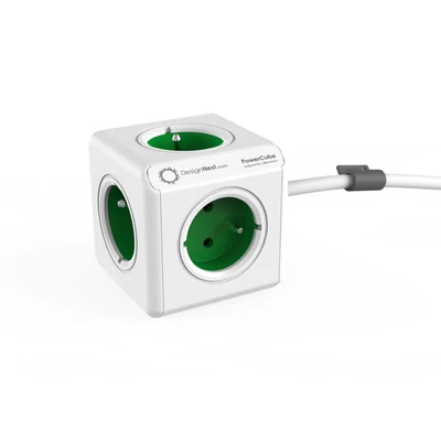 Allocacoc PowerCube Extended 1,5m White/Green