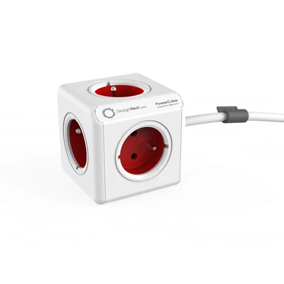 Allocacoc PowerCube Extended 3m White/Red