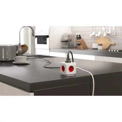 Kép 4/4 - Allocacoc PowerCube Extended 3m White/Red