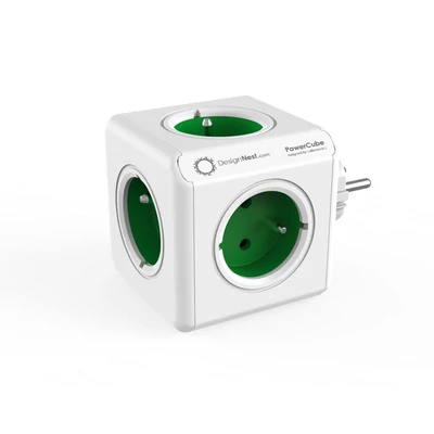 Allocacoc PowerCube Original 5DIN Fali White/Green