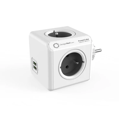 Allocacoc PowerCube Original USB 4DIN Fali White/Grey