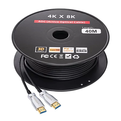 Kép 2/2 - Akyga AK-HD-400L HDMI ver. 2.1 optikai AOC cable 40m Black/Grey