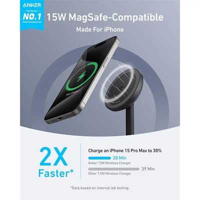 Kép 2/6 - ANKER MagGo Wireless Charger 15W Black