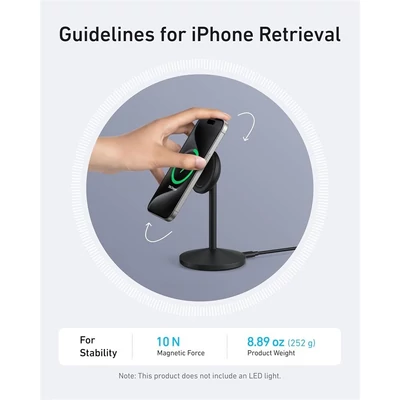 Kép 6/6 - ANKER MagGo Wireless Charger 15W Black