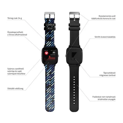 Kép 5/8 - Lamax BCool SmartWatch Black