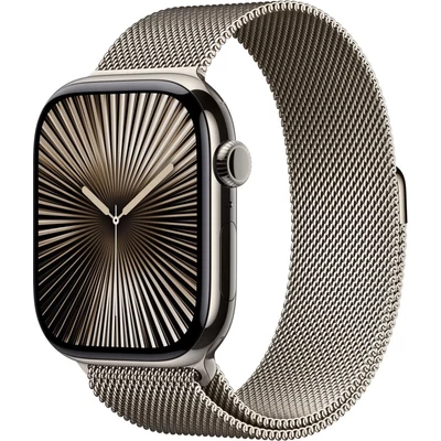 Apple Watch S10 Cellular 46mm Natural Titanium Case with Natural Milanese Loop M/L