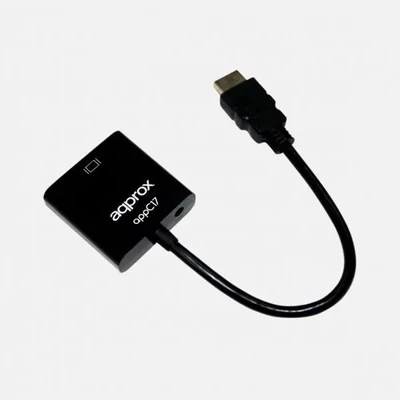 Kép 3/3 - Approx APPC17 HDMI to VGA + audio adapter Black