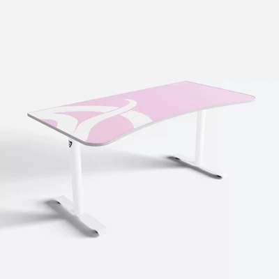 Kép 2/4 - Arozzi Arena Gaming Desk White/Pink