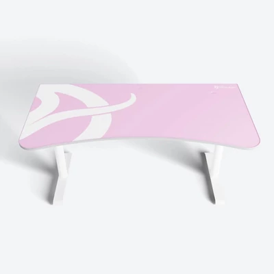 Kép 4/4 - Arozzi Arena Gaming Desk White/Pink