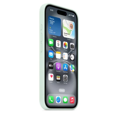 Kép 6/6 - Apple iPhone 16 Silicone Case with MagSafe Aquamarine (Seasonal)