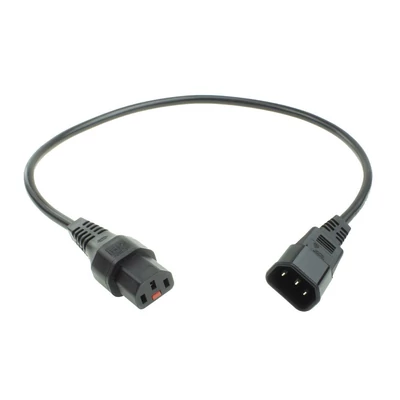 Kép 3/5 - ACT Powercord C13 IEC Lock - C14 1,5m Black