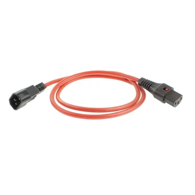 Kép 3/6 - ACT Powercord C13 IEC Lock - C14 1,5m Red