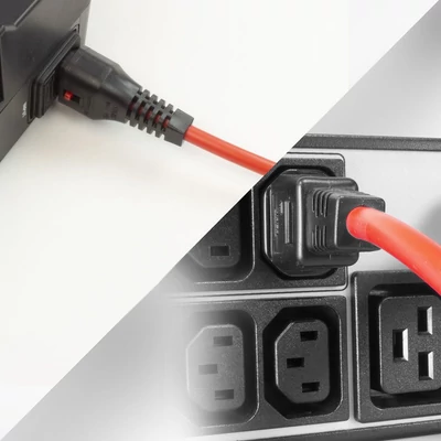 Kép 4/6 - ACT Powercord C13 IEC Lock - C14 1,5m Red
