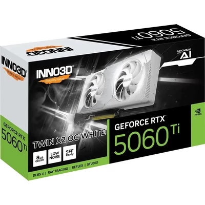 Kép 2/3 - Inno3D GeForce RTX5060 Ti 8GB DDR7 Twin X2 OC White
