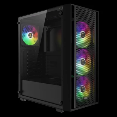 Kép 2/9 - Gamdias Aura GC2 Elite ARGB Tempered Glass Black