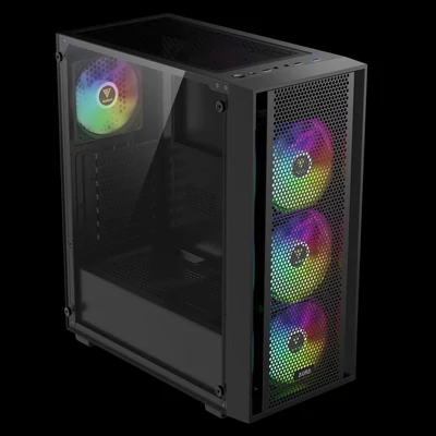Kép 4/9 - Gamdias Aura GC2 Elite ARGB Tempered Glass Black