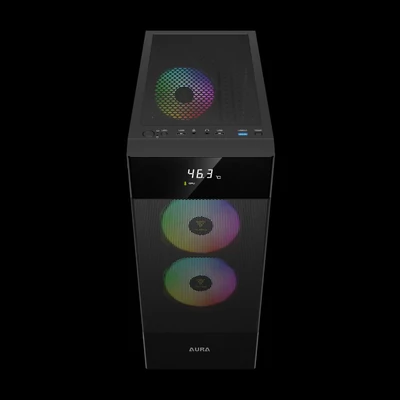 Kép 3/9 - Gamdias Aura GC5 Elite ARGB Tempered Glass Black