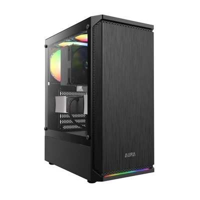 Gamdias Aura GC8 ARGB Tempered Glass fekete