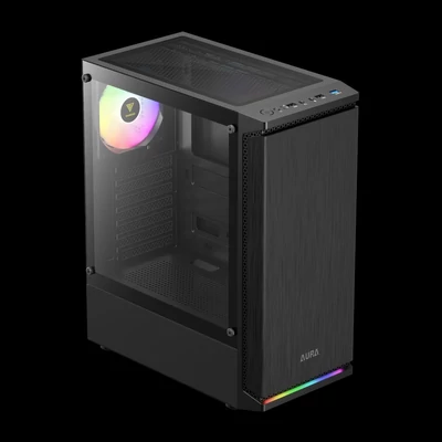 Kép 5/9 - Gamdias Aura GC8 ARGB Tempered Glass fekete