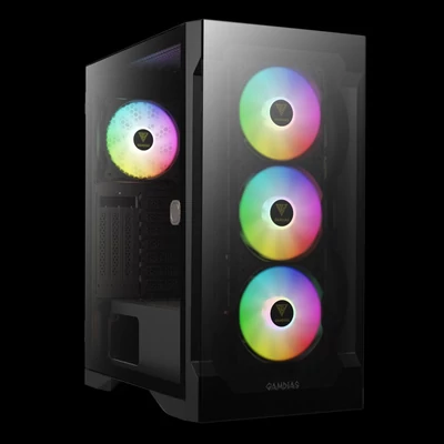 Kép 2/10 - Gamdias Talos E2 Elite Tempered Glass Black