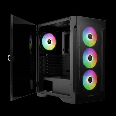 Kép 4/10 - Gamdias Talos E2 Elite Tempered Glass Black