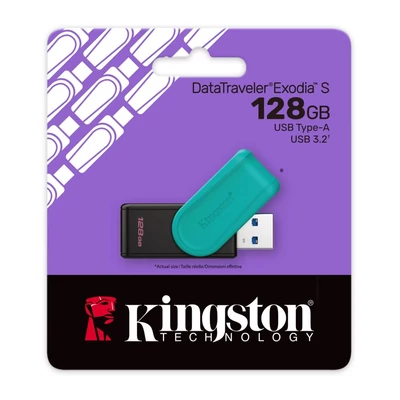 Kép 3/3 - Kingston 128GB DataTraveler Exodia S USB3.2 Black/Turquoise
