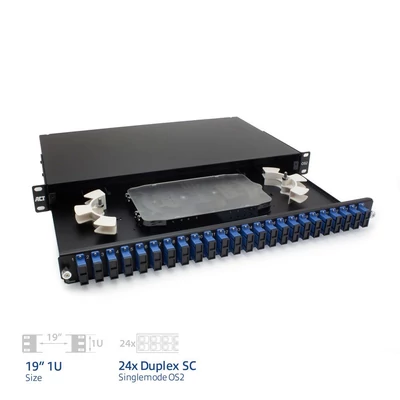 Kép 2/5 - ACT Fiber panel  24 x duplex SC singlemode OS2
