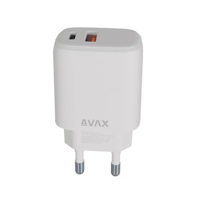 Kép 4/5 - Avax CH312W SPEEDY USB A + USB C töltő adapter 12W White