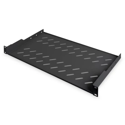 Digitus 1U fix polc 400 mm mélységű állványokhoz, 45x483x250 mm, 15 kg-os súlyig fekete(RAL 9005)