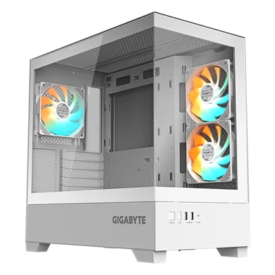 Gigabyte C201 Panoramic Ice Tempered Glass fehér