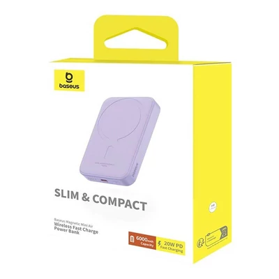 Kép 8/8 - Baseus Magnetic Mini Air 6000mAh PowerBank Purple