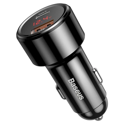 Kép 3/6 - Baseus PPS Quick Charging Car Charger Black