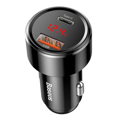 Kép 4/6 - Baseus PPS Quick Charging Car Charger Black