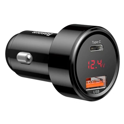 Kép 5/6 - Baseus PPS Quick Charging Car Charger Black