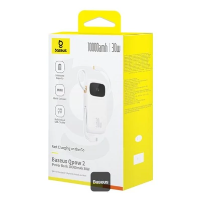 Kép 2/2 - Baseus Qpow 2 10000mAh PowerBank White