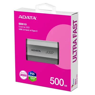 Kép 6/6 - A-Data 500GB USB3.2 Type-C SD810 ezüst színű