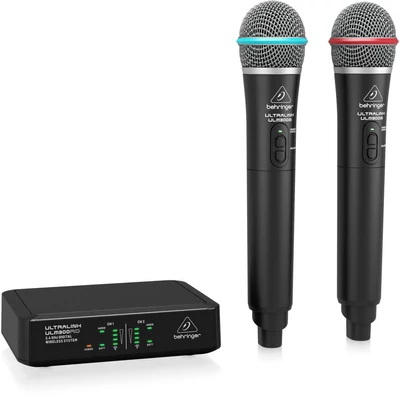Kép 2/4 - Behringer ULM302MIC High-Performance 2.4 GHz Digital Wireless System with 2 Handheld Microphones and Receiver Black