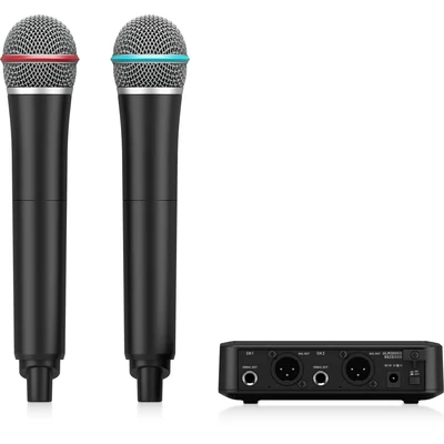 Kép 4/4 - Behringer ULM302MIC High-Performance 2.4 GHz Digital Wireless System with 2 Handheld Microphones and Receiver Black