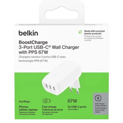 Kép 5/5 - Belkin Boost Charge 67W with 3xUSB-C Ports White