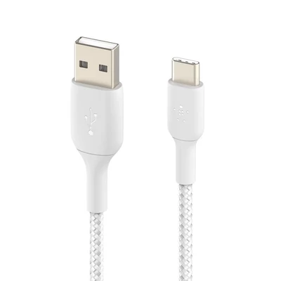 Kép 2/3 - Belkin BoostCharge  Braided USB-C to USB-A Cable 1m White
