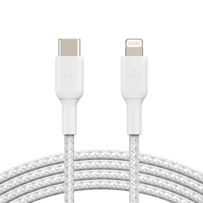 Belkin BoostCharge Braided USB-C to Lightning Cable 1m White