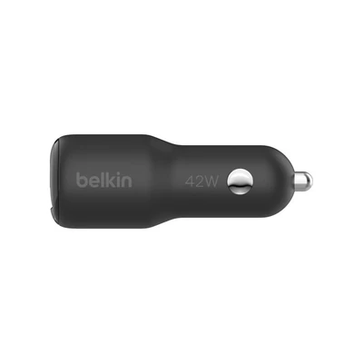 Kép 2/4 - Belkin BoostCharge Dual Car Charger 42W Black