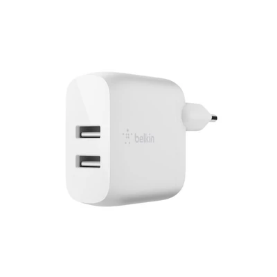 Kép 2/3 - Belkin BoostCharge Dual USB-A Wall Charger 24W + Lightning to USB-A Cable White