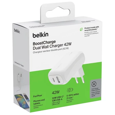 Kép 5/5 - Belkin BOOSTCharge Dual Wall Charger 42W White