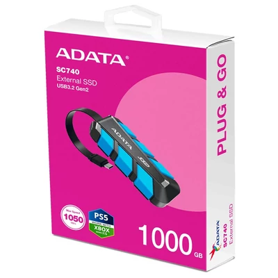 A-Data 1TB USB3.2 Type-C SC740 fekete/kék
