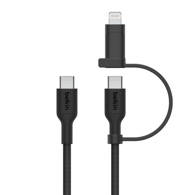 Kép 2/5 - Belkin BoostCharge Pro 2-in-1 Cable with USB-C and Lightning Connector 1,5m Black